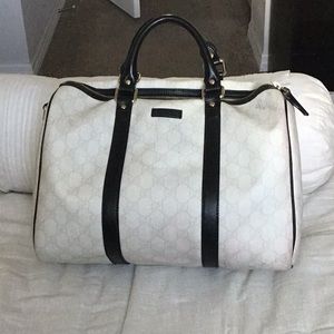 GUCCI GG Plus Monogram Medium Joy Boston White Blk